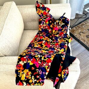 Aidan Mattox one shoulder dress size 0. Used to a wedding one time.